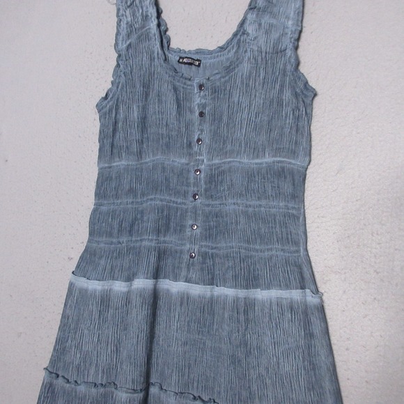 Pyramid Collection Dress Large Blue Smocked Tiered Midi Cottage Core Prairie - Picture 2 of 11